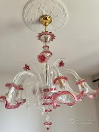 Lampadario in vetro soffiato