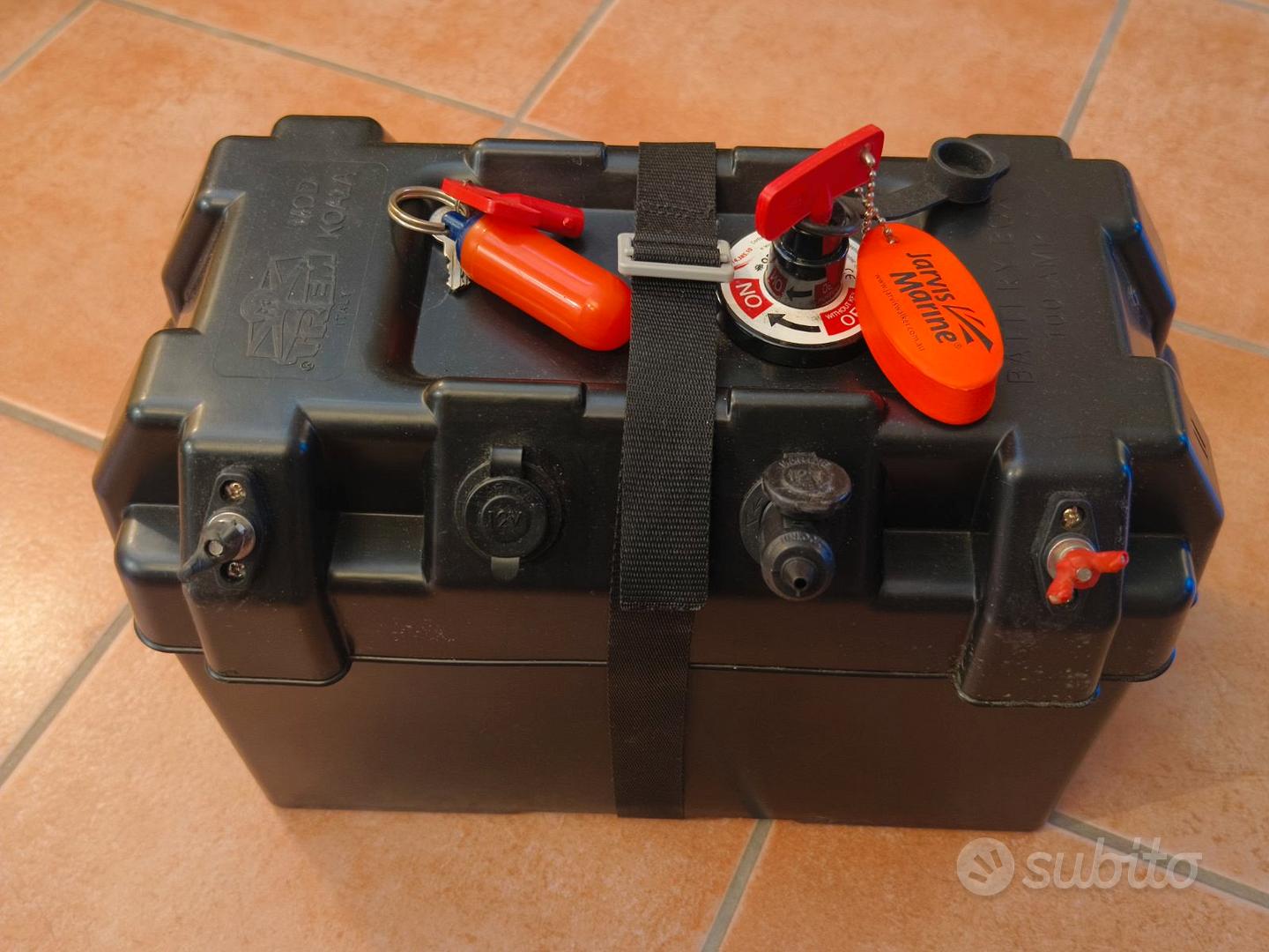 Cassetta Portabatteria ABS Per Barca – Fino A 100Ah, Dimensioni 190x400x200 Mm, Con Cinghia Regolabile Cassetta Batteria Barca