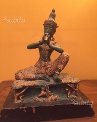 Buddha, antica scultura bronzo dorato, inizi '800