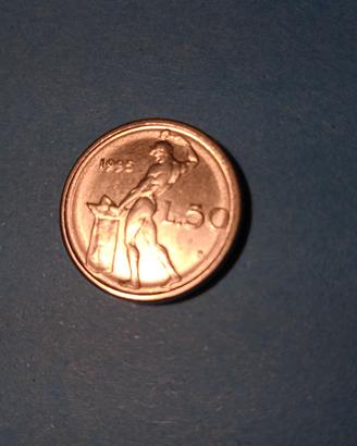 50 lire piccola del 1995 con errore di conio.
