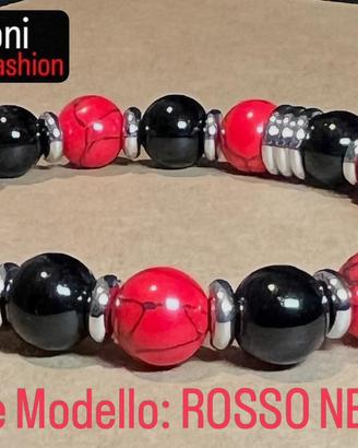 Bracciale artigianale Modello ROSSO NERI MILAN
