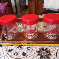 Cestino-Mensola con 3 Contenitori vetro-plastica