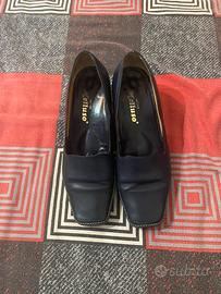 Mocassini Vintage Melluso Blu Notte in Vera Pelle