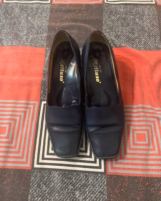 Mocassini Vintage Melluso Blu Notte in Vera Pelle