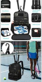 Zaino da Tennis con Scomparto per Scarpe