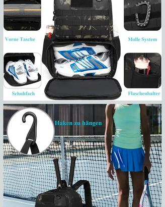 Zaino da Tennis con Scomparto per Scarpe