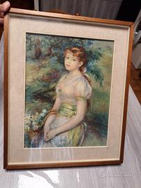 Giovane ragazza con un cesto di fiori.