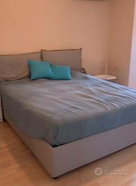 Letto contenitore imbottito, king size + materasso