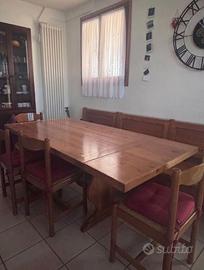 Set tavolo + cassapanca legno massiccio