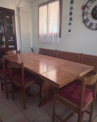 Set tavolo + cassapanca legno massiccio