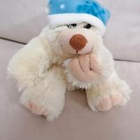 Morbido peluche bianco cappuccio e cerniera