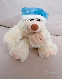 Morbido peluche bianco cappuccio e cerniera