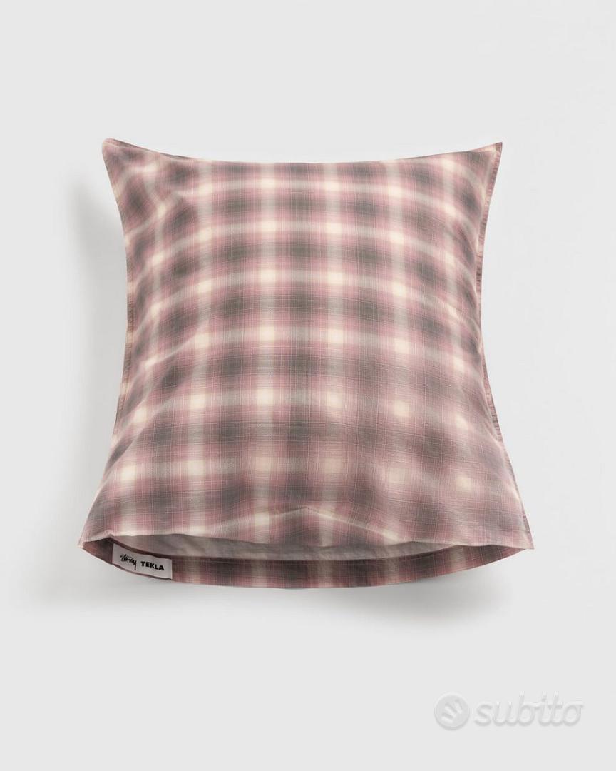Stüssy x Tekla Pillow Sham Red Plaid Queen 40×60 - Arredamento e