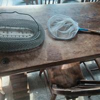 cestino e rete da pesca