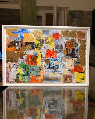 Quadro astratto su tela 98x68 completa di cornice