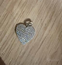 Ciondolo cuore oro 18kt diamanti naturali