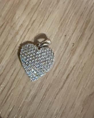 Ciondolo cuore oro 18kt diamanti naturali