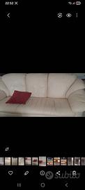 divano 3 posti in vera pelle beige confort