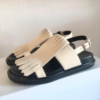 Marni sandali fussbett offwhite con frange 36 EU
