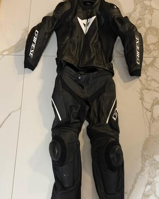 TUTA MOTO DIVISIBILE tg 50 IN PELLE PERFORATA UOMO