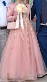 Vestito da sposa rosa antico tg L