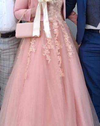 Vestito da sposa rosa antico tg L