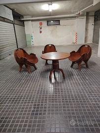 set poltroncine e tavolino in legno