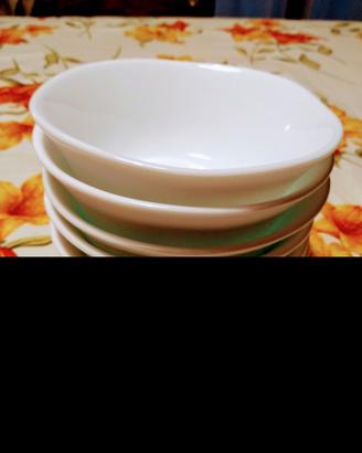 6 ciotole in ceramica bianca