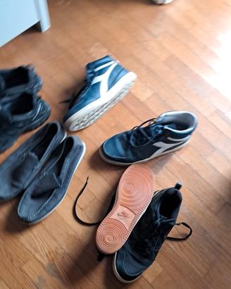 set 4 paia di scarpe taglia 46 e 47 Nike, Diadora 