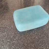 Pouf grande in alcantara colore blue-acqua