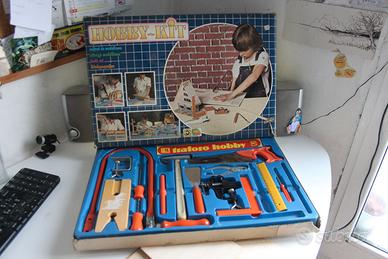 HOBBY TRAFORO SET ATTREZZI GIOCO BAMBINI VINTAGE