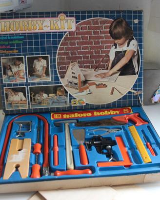 HOBBY TRAFORO SET ATTREZZI GIOCO BAMBINI VINTAGE