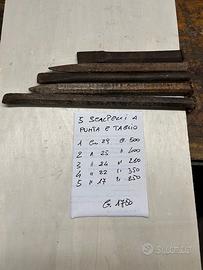 5 scalpelli a punta e taglio