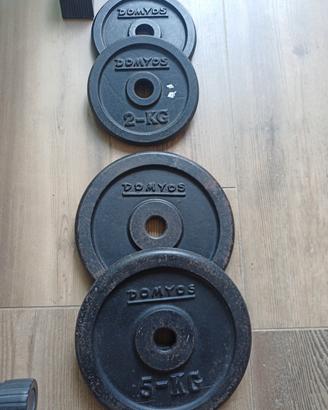 Dischi pesi Domyos in ghisa 2x5 kg + 2x2 kg