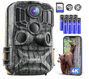 WOLFANG Fototrappola 4K 48MP HD,38 LED-940nm