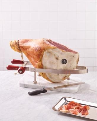 Ferma Prosciutto acciaio inox con Base in Marmo