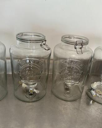 Set 6 Dispenser Bevande Kilner 5 L Vetro Rubinetto