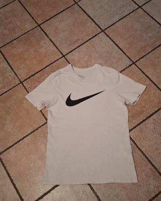 tshirt bianca cotone Nike tg M  logo nero 