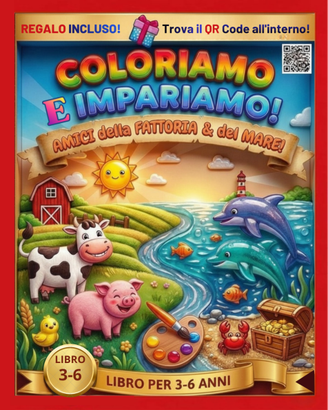 Libro da colorare per bambini 3-6 anni con QR