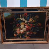 dipinto olio su tela con cornice in legno 