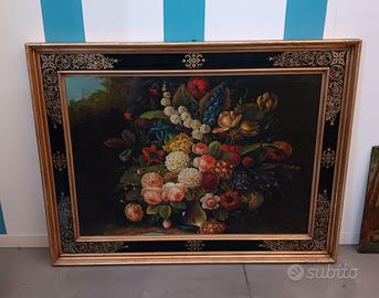 dipinto olio su tela con cornice in legno 