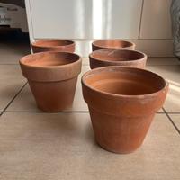 5 vasi in terracotta diametro 15cm