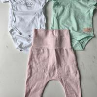 set neonato 3 pezzi:2 body e 1 pantalone rosa