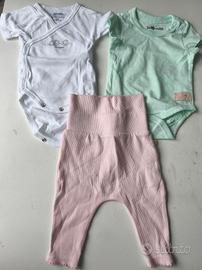 set neonato 3 pezzi:2 body e 1 pantalone rosa