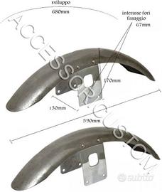 Parafango anteriore universale grezzo per moto cus