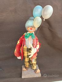 clown vintage panno lenci anni 60 pupazzo