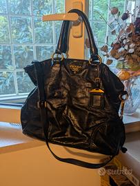 borsa Prada in vitello stropicciato 
