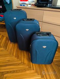Set 3 valigie in tessuto flessibile e leggero