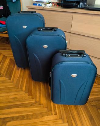 Set 3 valigie in tessuto flessibile e leggero