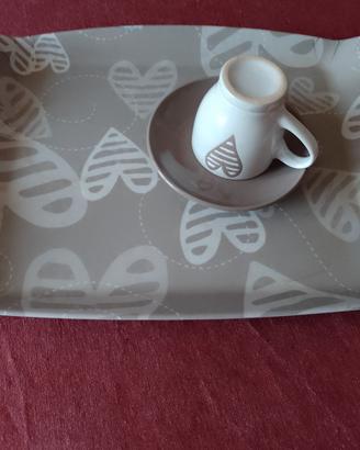 Vassoio e tazza caffè con piattino Brandani 